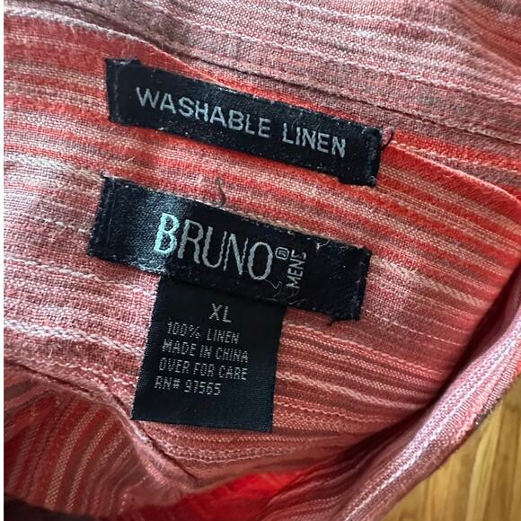 Bruno Orange Washable Linen Button-Up Shirt – Men’s/Women’s Stylish Casual Top - Picture 7 of 7